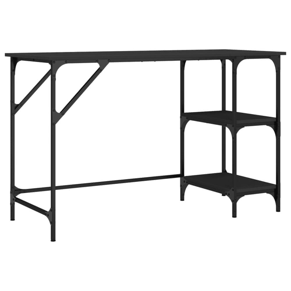 Vidaxl Stôl čierny 120x50x75 cm kov a kompozitné drevo